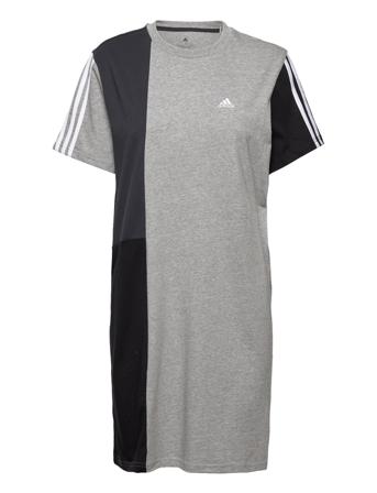 Essentials 3-Stripes Colorblock Boyfriend Tee Dress Dresses T-shirt Dresses Grå Adidas Performance