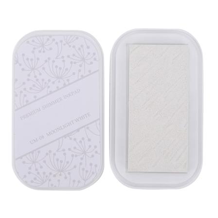 Blekkpute Metallfarge Stor DIY Håndverk Gummistempel Tidsplan Bok Blekkpute (Månehvit)