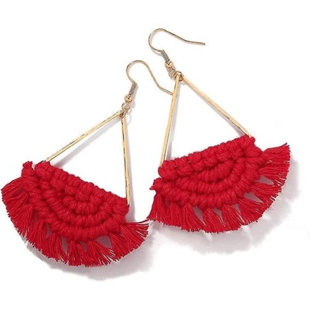 Boheme Håndlavede Frynser Kvaster Hængende Statement Øreringe til Kvinder