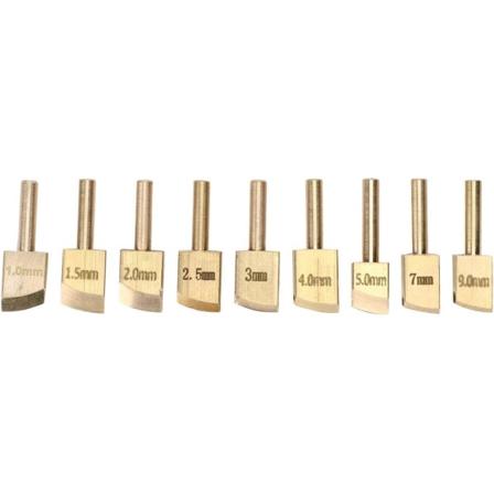9 stk. læderkant loddespids, elektrisk loddejernhoved messing loddejern spids 1mm 1,5mm 2mm 2,5mm 3mm 4mm 5mm 7mm 9mm