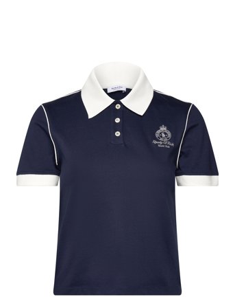Sporty & Rich Crown 70S Pique Polo - Navy - XS