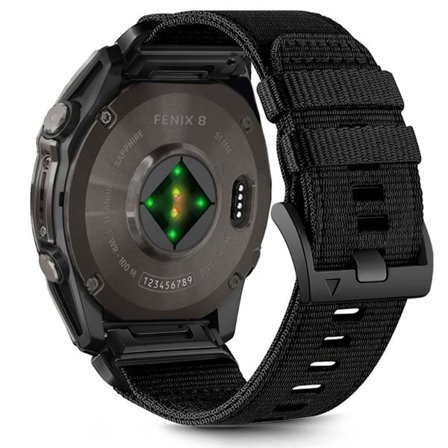 Tech-Protect nylonrem til Garmin Fenix 5X / 5X PLUS / 6X / 6X PRO / 7X / 8 (51 mm) - Sort