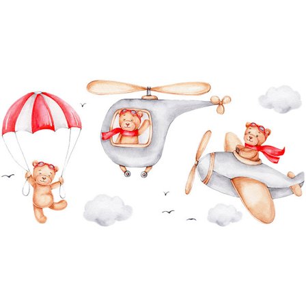 Et sett med bjørn fly skyer mønster vegg klistremerker vegg klistremerke for