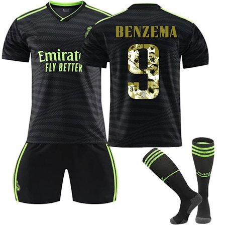22-23 Golden Ball Benzema Commemorative Edition fotbollströja 22-23 Black Away XS