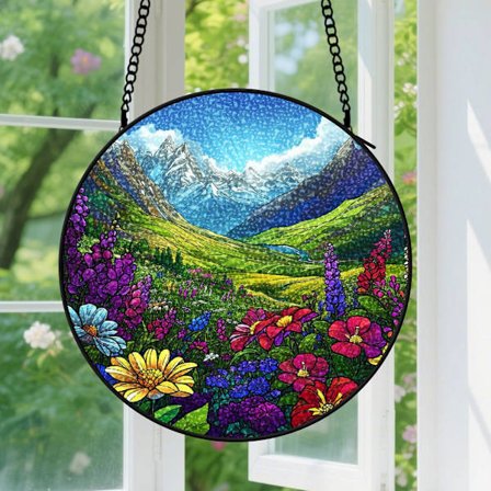 Snöig bergsäng Solfångare för fönster Hängande - Hängande akrylskylt för mamma mormor män kvinna, för make gåva till honom och henne