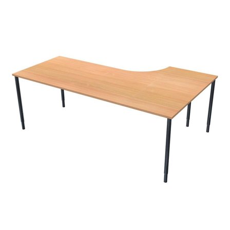 LANAB DESIGN Skrivbord Vänster 200x120cm boklaminat/svart - Lyreco - Kontorsmöbler och inredning - Bord och hurtsar - Skrivbord - Fasta