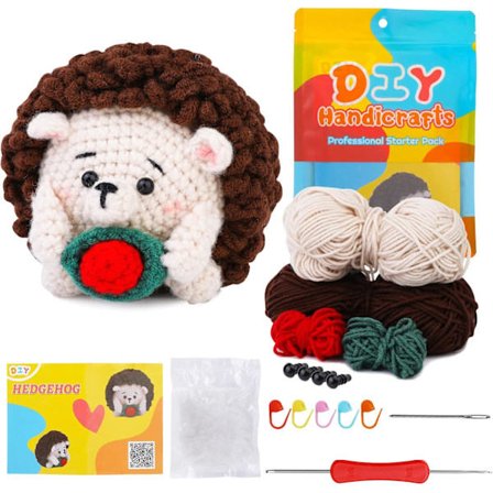 Crochet Kit for Beginners with Crochet Hooks, Yarn, Step-by-Step Instructional Video, Crochet Set for Beginners