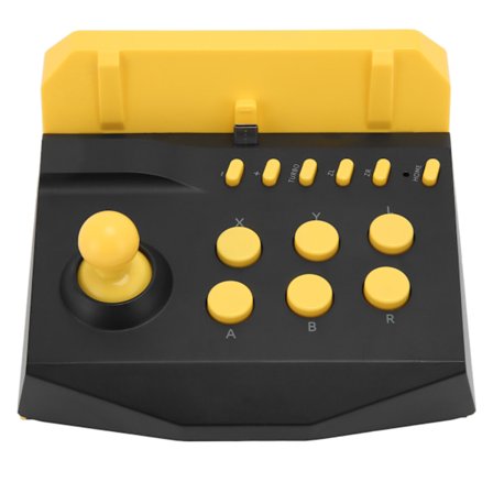 Arcade Game Joystick Plug and Play Fight Stick Controller med Burst-funktion til Switch Lite Sort Gul