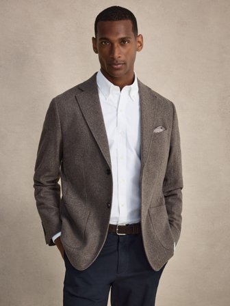 John Henric Men's Taupe Blazer Casual Fit Size 50