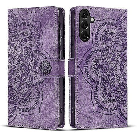 Frosted Læder Etui til Mandala Emed Retro Telefon Lilla(FQ)