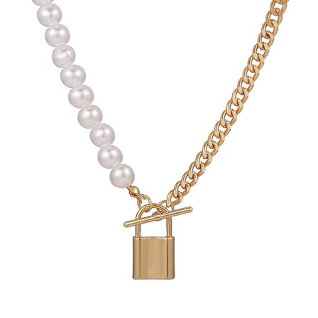 Flerlags Mote Perle Gullkjede Krystall Stjerne Kjede Dameanheng Wafer