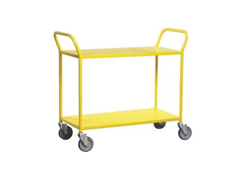Bordsvagn 2 hyllplan Gul - Lyreco - Emballage och lagerutrustning - Lagerutrustning - Vagnar