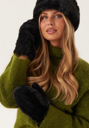 Pieces - Pcjutlandia Mittens - Black - Kläder - - Bubbleroom