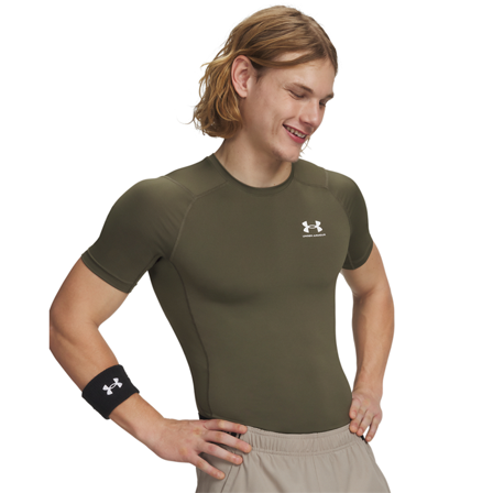 T-shirts Under Armour UA HG Armour Comp SS, Marine OD Green - Bodyman.dk