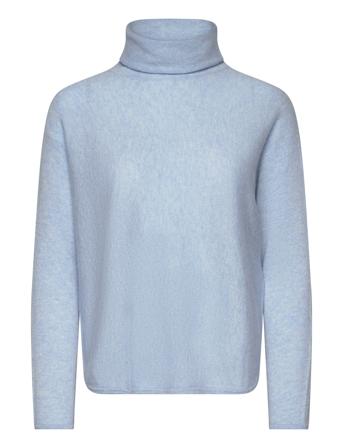 Curved Turtleneck Høyhalset Pologenser Blå Davida Cashmere*Betinget Tilbud
