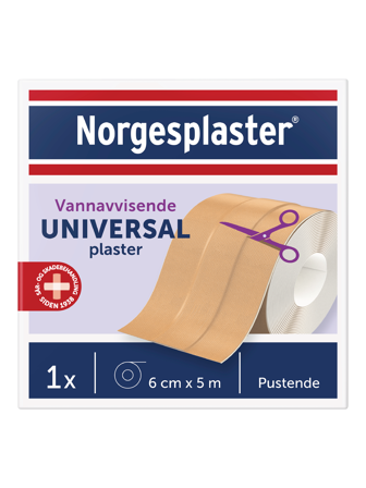 Norgesplaster Universal klippeplaster, 6 cm x 5 m, 1 stk.