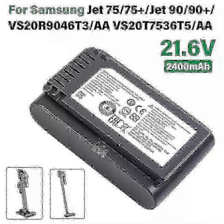 Gælder for NYT 21,6V 5,0Ah Li-ion batteri til Samsung støvsuger Jet 90/Jet 75 Pet/Jet 75 ledningsfri stangstøvsuger VCA-SBT90/XAA SBTA60