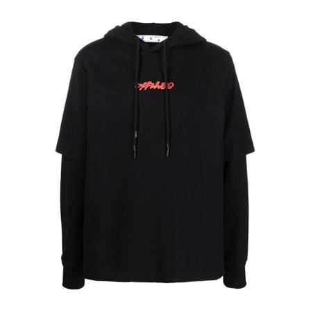 Off White Arrows-Print Hoodie Sort, Herre