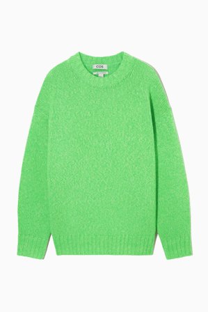 COS Women's Oversized Pure Cashmere Jumper in Green