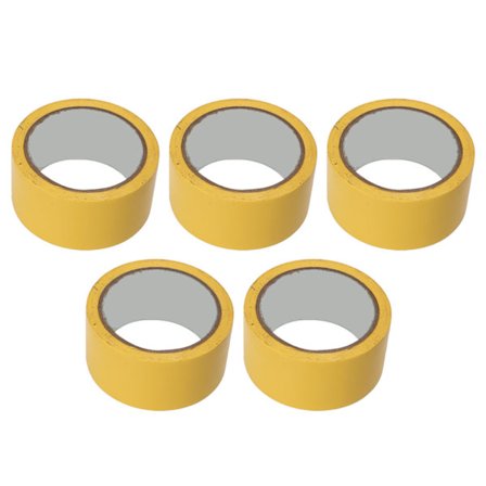 5 stk 5 cm gul gulvmarkerings-tape for konkurransefelt, gymsal, basketball, volleyball, tennisbane