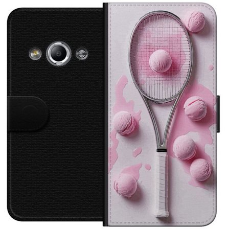 Kompatibel Tegnebogsetui til Samsung Galaxy Xcover 3 Rosa glaskugler og tennisketsjer i et kreativt stillbillede med legende popfølelse og moderne de