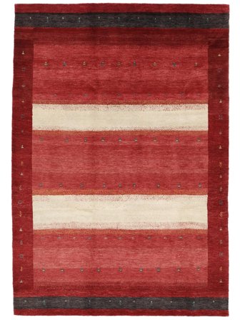 Gabbeh Loribaft Matta 171X247 Mörkröd/Beige Ull, Indien