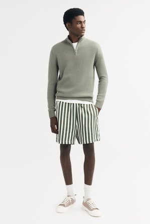 Soft Goat - Men's Chunky Half Zip - Kashmirtröja herr - XXL - Sage Green