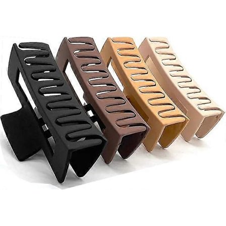 Hårklyper for kvinner med tykt hår, 10,4 cm mattbelagte hårklyper for kvinner med tykt og tynt hår, 4 stk.