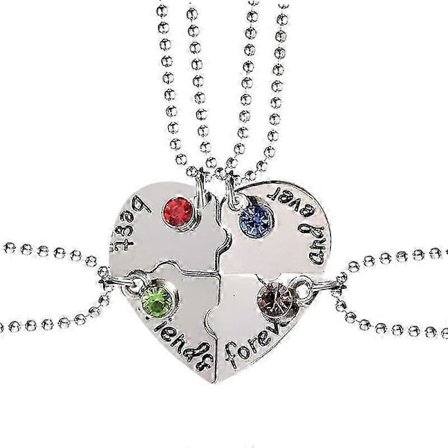 4 st/set bästa vänner för alltid halsband skarvning hjärta hänge halsband gåva [DB]