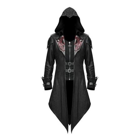 Mub- Zip Up Costume Hoodie Men Steampunk Jacket Medieval Long Gothic Victorian Frock Tailcoat for Halloween