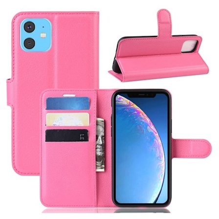 Alpha iPhone 11 læder flip etui - Pink