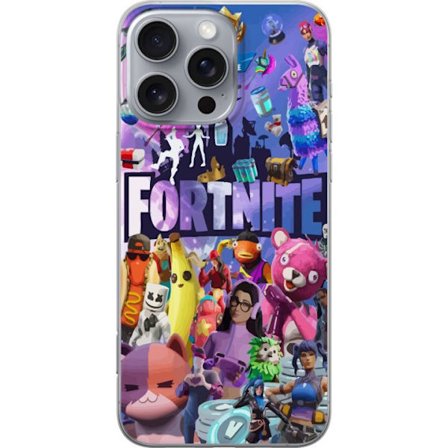 Yhteensopiva Puhelinkuori Apple Apple iPhone 16 Pro Max Fortnite kollaasi, jossa on ikonisia hahmoja, skinejä, Victory Royale ja vahvoja värejä, jo