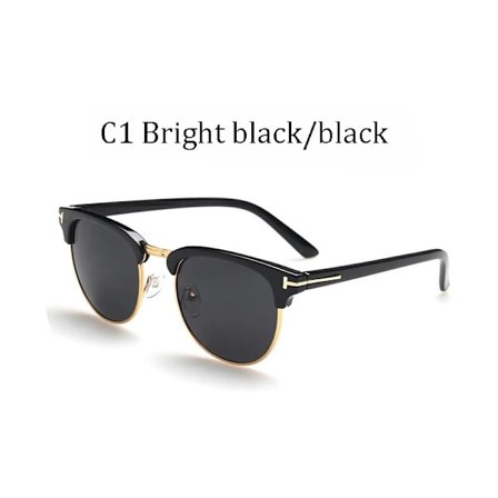 Lyxiga James Bond Classic modevarumärke Herr Dam tom solglasögon Kvinnlig Halv ram UV400 manlig T solglasögon oculos Gafas de sol