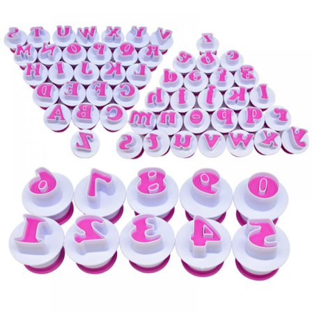 Huafa Stor bokstav og tall Fondant kakeform, kjeks stempel inntrykk, pregemaskin kutter, store bokstaver tallform