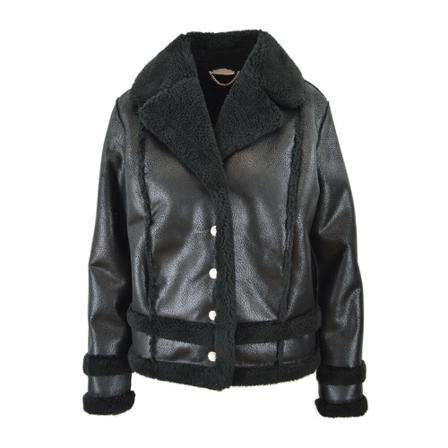 Liu Jo Faux Fur Shearling Jas , Zwart , Dames , Maat: XS