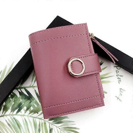 Kort pung dame Clutch taske Rose-rød og Sort