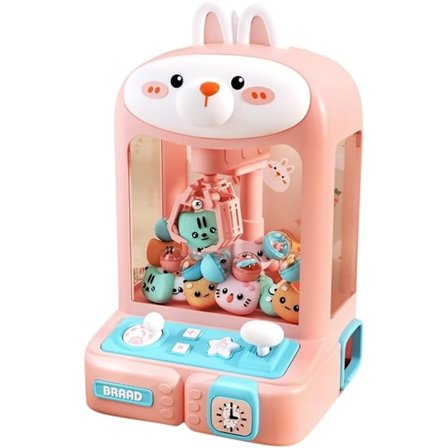 Mini Klo Maskine Arkade Klo Spil Maskine Legetøj Justerbare Lyde og Musik Dispenser med 10 Dukker 10 Kapsler