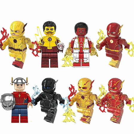 8 kpl Supersankari The Flash Action Figures Rakennuspalikat Leikkisetit Taistelu Sankari Hahmohahmot Keräilyesineet Lapsille