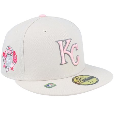 New Era - MLB Beige fitted Czapka Z Daszkiem - Kansas City Royals 59FIFTY Mothers Day 23 Beige/Pink Fitted @ Hatstore