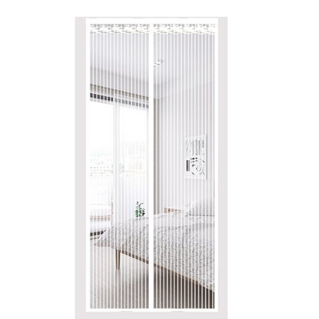 Magneettinen hyttysverkko-oviverho 9 magneettiparilla, valkoinen, 80 cm x 200 cm