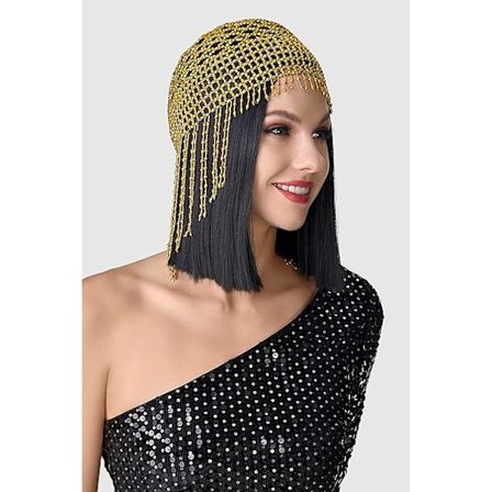 1920-talets Flapper Cap Huvudband Pärla Vintage Hårprydnad Huvudband Huvudbonad 1920-tals Tillbehör