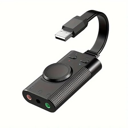 USB lydadapter, USB lydkort, eksternt lydkort med volumkontroll