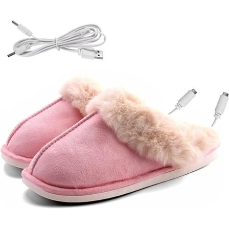 USB-uppvärmda tofflor fotvärmare skor laddare elektriska värmeskor vinter varma plyschtofflor