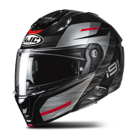 Casco Modulare HJC i91 Dusk Nero/Grigio/Rosso L