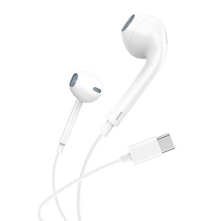 In-ear-hodetelefoner, Foneng T15 med ledning, USB-C, 1,2 m (hvit)