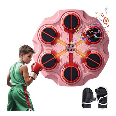 Smart Musik Boxningsmaskin med Boxningshandskar För Pojkar Flickor, Väggmonterad Punching Träningsutrustning Hem/Kontor