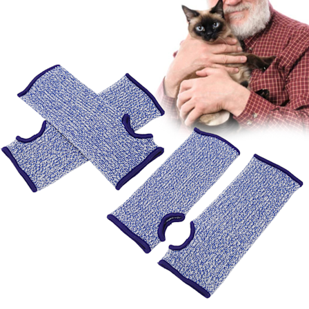 4 stk Armbeskyttere Tettsittende Forhindrer Riper Tykkere Tommelhulldesign Blå ArmbeskyttelseshylseL