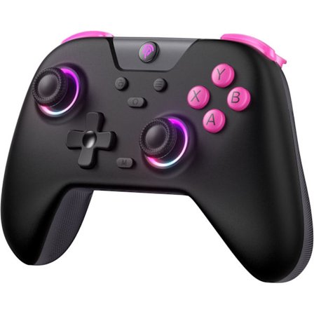 Sort X05 Trådløs PC Controller med RGB-belysning Hall Sensor Joystick Hall Sensor Gatling 750mAh Genopladeligt Batteri Vibration Turbo