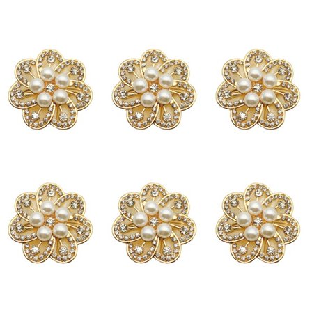 Servettknapp Hotell Serviser Pearl Flower Diamonds Festival Servettspänne Bord Tillbehör