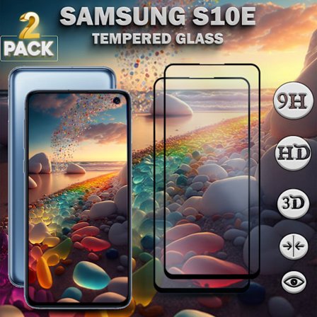 2-Pack SAMSUNG GALAXY S10E Skærmbeskyttelse - Hærdet Glas 9H - Super kvalitet 3D